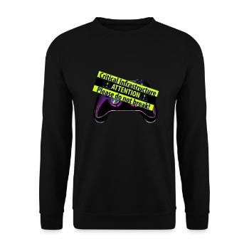 Kritischer Controller - Unisex Pullover - Schwarz - Vorne - Alina (178cm) & Michal (187cm)