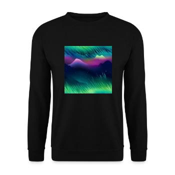Northern Lights Glow: Northern Lights Collection - Unisex Sweatshirt - black - Front - Alina (178cm) & Michal (187cm)