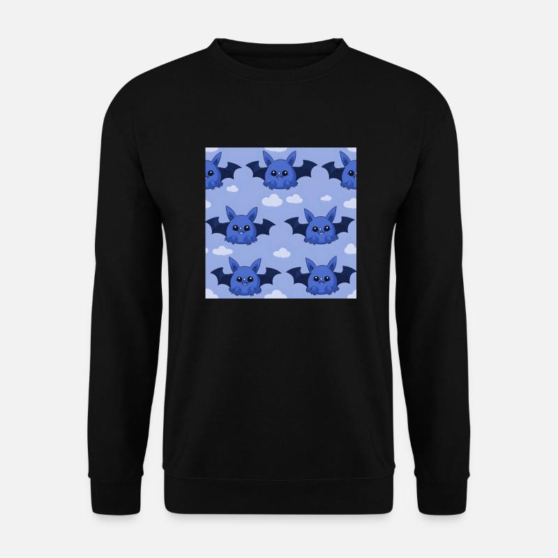 Whimsical Winged Friends: Süße Comic-Fledermäuse - Unisex Pullover - Schwarz