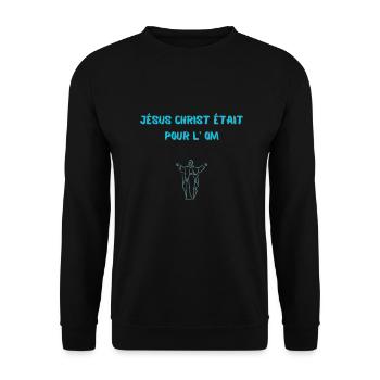 Tee shirt humour Jésus OM Marseille vêtements - Sweat-shirt Unisexe - noir - Devant - Alina (178cm) & Michal (187cm)