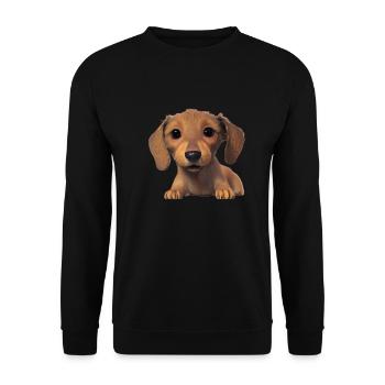 Hundehalter Hunde Dachshund Hund Dackelwelpe - Unisex Pullover - Schwarz - Vorne - Alina (178cm) & Michal (187cm)
