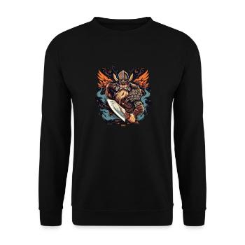 Viking Norseman: Design nordique élégant - Sweat-shirt Unisexe - noir - Devant - Alina (178cm) & Michal (187cm)