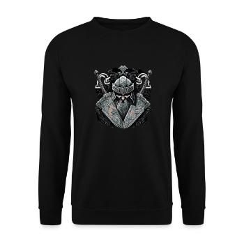 Wikinger Nordmann: Elegantes nordisches Design - Unisex Pullover - Schwarz - Vorne - Alina (178cm) & Michal (187cm)