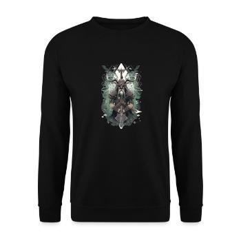 Viking Norseman: Design nordique élégant - Sweat-shirt Unisexe - noir - Devant - Alina (178cm) & Michal (187cm)