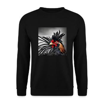 Rooster - Unisex Sweatshirt - black - Front - Alina (178cm) & Michal (187cm)