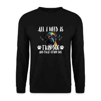 all i need is this dog and that other dog nice de - Sweat-shirt Unisexe - noir - Devant - Alina (178cm) & Michal (187cm)