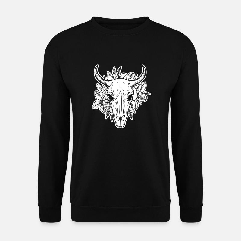 Crâne de vache Boho - Sweat-shirt Unisexe - noir