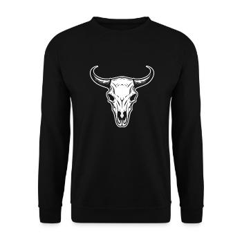 Cow Skull Boho - Unisex Sweatshirt - black - Front - Alina (178cm) & Michal (187cm)