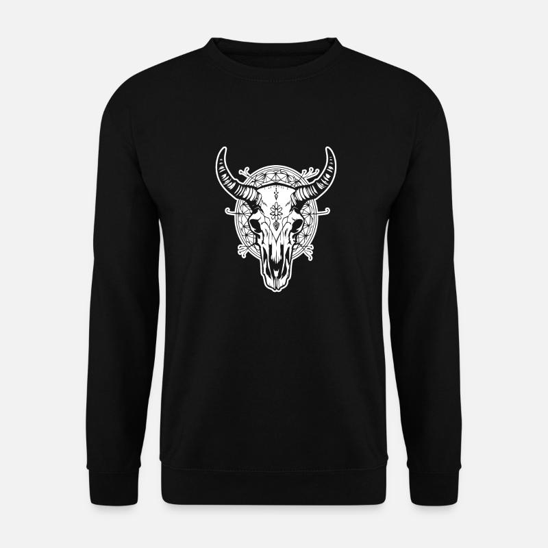 Cow Skull Boho - Unisex Sweatshirt - black