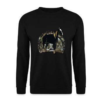 Pferd - Unisex Pullover - Schwarz - Vorne - Alina (178cm) & Michal (187cm)