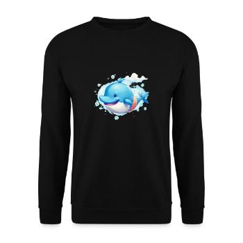 Whale - Unisex Sweatshirt - black - Front - Alina (178cm) & Michal (187cm)