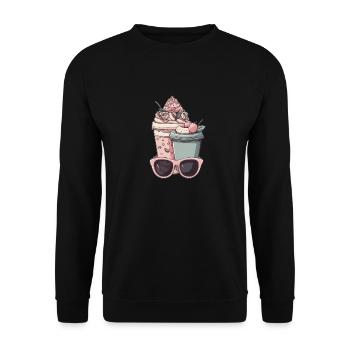 Tasse à café Lunettes de soleil Garniture - Sweat-shirt Unisexe - noir - Devant - Alina (178cm) & Michal (187cm)