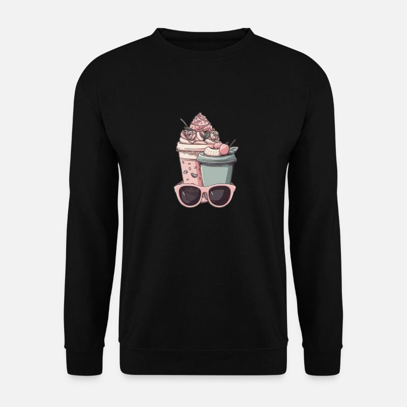 Kaffeebecher Sonnenbrille Topping - Unisex Pullover - Schwarz