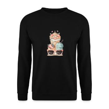 Tasse à café Lunettes de soleil Garniture - Sweat-shirt Unisexe - noir - Devant - Alina (178cm) & Michal (187cm)