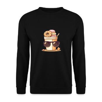 Tasse à café Lunettes de soleil Garniture - Sweat-shirt Unisexe - noir - Devant - Alina (178cm) & Michal (187cm)