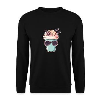 Tasse à café Lunettes de soleil Garniture - Sweat-shirt Unisexe - noir - Devant - Alina (178cm) & Michal (187cm)