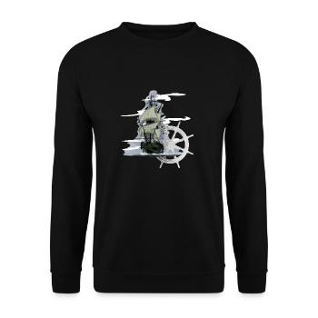 Segelschiff - Unisex Pullover - Schwarz - Vorne - Alina (178cm) & Michal (187cm)