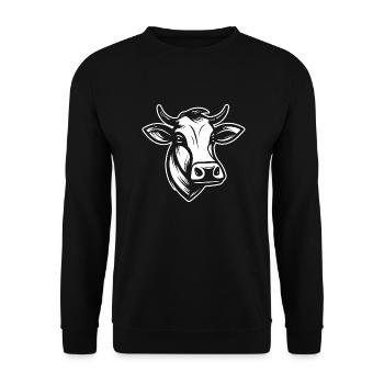 Kuh Kühe Rind Bauernhof Landwirtschaft - Unisex Pullover - Schwarz - Vorne - Alina (178cm) & Michal (187cm)