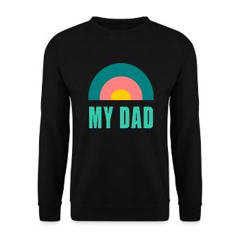 DAD. DAD. FATHER's DAY. HAPPY BIRTHDAY DAD. FEAST - Unisex Sweatshirt - black - Front - Alina (178cm) & Michal (187cm)
