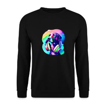 Les propriétaires du Labrador écoutent de la musique Labrador Retriever - Sweat-shirt Unisexe - noir - Devant - Alina (178cm) & Michal (187cm)