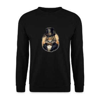 Chat dans 1800 ans style habillé noble baroque - Sweat-shirt Unisexe - noir - Devant - Alina (178cm) & Michal (187cm)