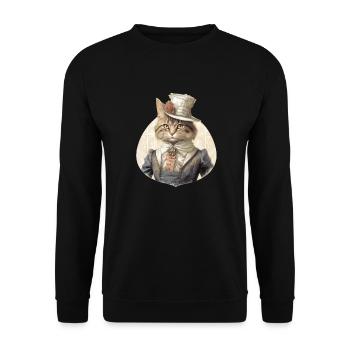 Chat dans 1800 ans style habillé noble baroque - Sweat-shirt Unisexe - noir - Devant - Alina (178cm) & Michal (187cm)