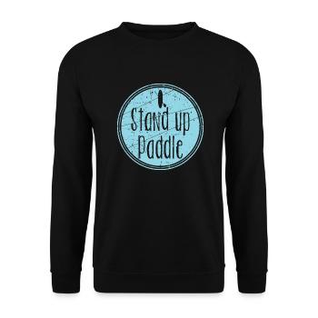 Vintage SUP Stand Up Paddle | Summer Vacation Suns - Unisex Sweatshirt - black - Front - Alina (178cm) & Michal (187cm)
