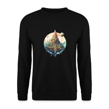 Futuristic life on planets - Unisex Sweatshirt - black - Front - Alina (178cm) & Michal (187cm)