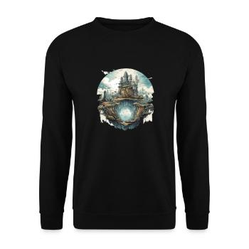 Futuristic life on planets - Unisex Sweatshirt - black - Front - Alina (178cm) & Michal (187cm)