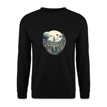 Futuristic life on planets - Unisex Sweatshirt - black - Front - Alina (178cm) & Michal (187cm)