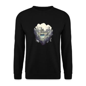 Futuristic life on planets - Unisex Sweatshirt - black - Front - Alina (178cm) & Michal (187cm)
