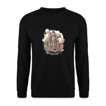 Futuristic life on planets - Unisex Sweatshirt - black - Front - Alina (178cm) & Michal (187cm)