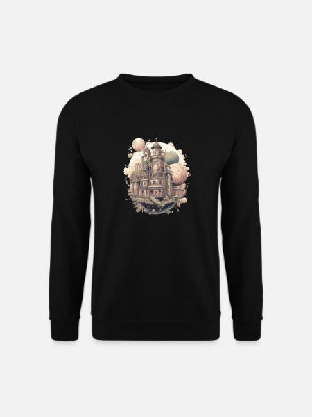 Futuristic life on planets - Unisex Sweatshirt - black