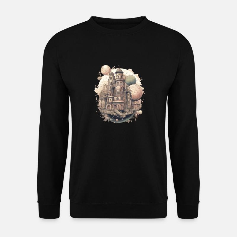 Futuristic life on planets - Unisex Sweatshirt - black