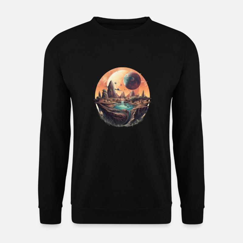 Futuristic life on planets - Unisex Sweatshirt - black