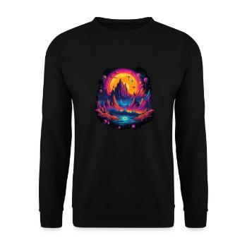 Futuristic life on planets - Unisex Sweatshirt - black - Front - Alina (178cm) & Michal (187cm)