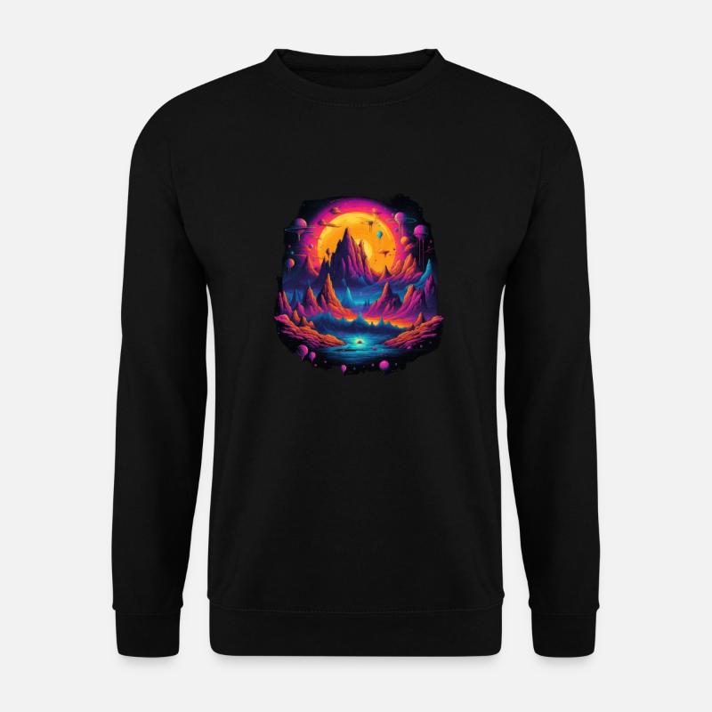 Futuristic life on planets - Unisex Sweatshirt - black