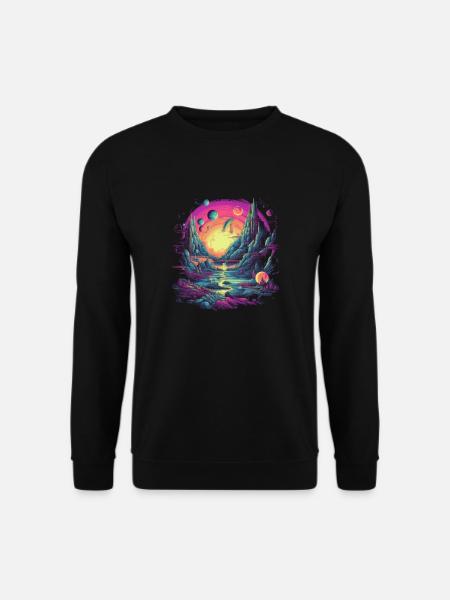 Futuristic life on planets - Unisex Sweatshirt - black