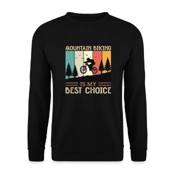 Mountain Biking is my Best Choice - Unisex Sweatshirt - black - Front - Alina (178cm) & Michal (187cm)