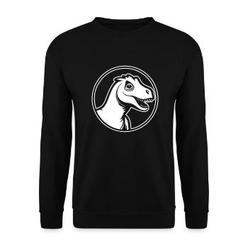 Dino Dinosaur Dinosaurs Paleontology - Unisex Sweatshirt - black - Front - Alina (178cm) & Michal (187cm)