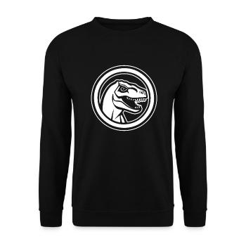 Dino Dinosaurier Dinosaurs Paläontologie - Unisex Pullover - Schwarz - Vorne - Alina (178cm) & Michal (187cm)