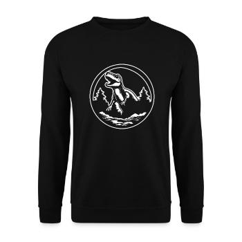 Dino Dinosaur Dinosaurs Paleontology - Unisex Sweatshirt - black - Front - Alina (178cm) & Michal (187cm)