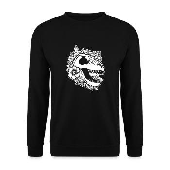 Dino Dinosaurier Dinosaurs Paläontologie - Unisex Pullover - Schwarz - Vorne - Alina (178cm) & Michal (187cm)