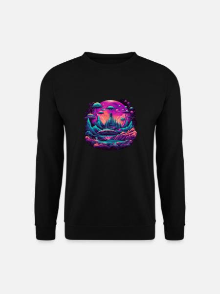 Futuristic life on planets - Unisex Sweatshirt - black