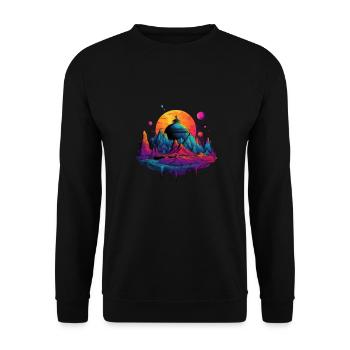 Futuristic life on planets - Unisex Sweatshirt - black - Front - Alina (178cm) & Michal (187cm)