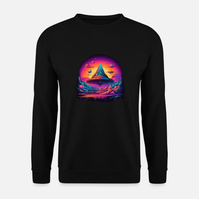 Futuristic life on planets - Unisex Sweatshirt - black