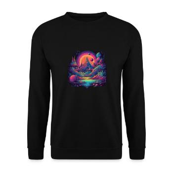 Futuristic life on planets - Unisex Sweatshirt - black - Front - Alina (178cm) & Michal (187cm)