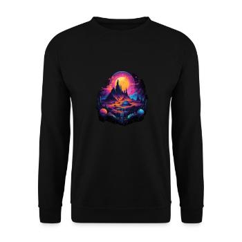Futuristic life on planets - Unisex Sweatshirt - black - Front - Alina (178cm) & Michal (187cm)
