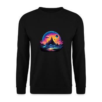 Futuristisch Leben auf Planeten - Unisex Pullover - Schwarz - Vorne - Alina (178cm) & Michal (187cm)