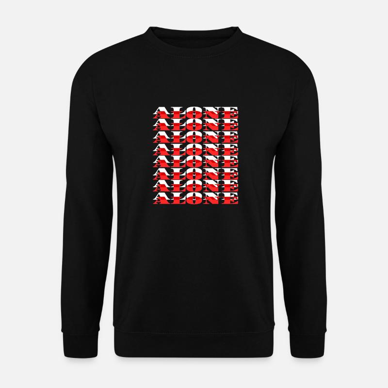 Alone - White/Red - Unisex Sweatshirt - black